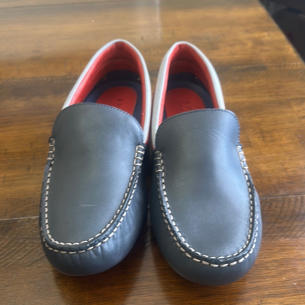 Sperry Black and Red Loafers Slip-Ons with Sporty Accents - Picture 2 of 11